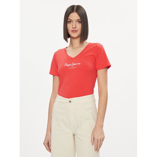 Pepe Jeans T-Shirt Wendy PL505482 Czerwony Regular Fit ze sklepu MODIVO w kategorii Bluzki damskie - zdjęcie 182644871