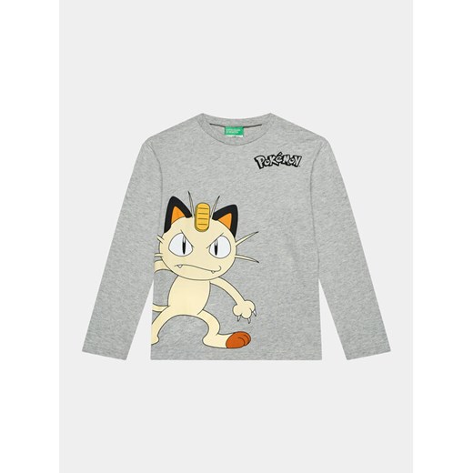 United Colors Of Benetton Bluzka POKEMON 3VR5C10GT Szary Regular Fit ze sklepu MODIVO w kategorii Bluzki dziewczęce - zdjęcie 182644933