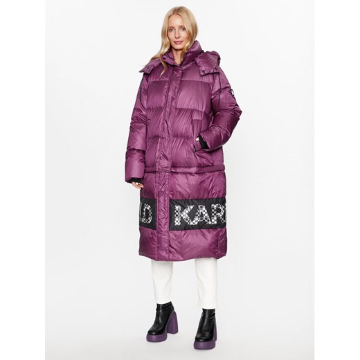 KARL LAGERFELD Kurtka puchowa Check 236W1506 Różowy Regular Fit ze sklepu MODIVO w kategorii Kurtki damskie - zdjęcie 182644953
