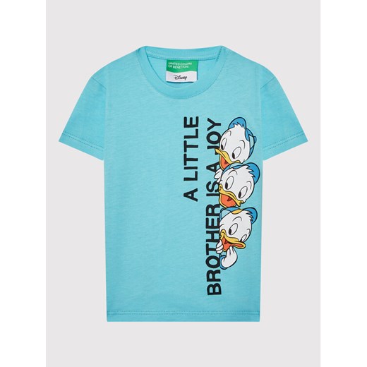United Colors Of Benetton T-Shirt 3096G103I Niebieski Regular Fit ze sklepu MODIVO w kategorii Koszulki niemowlęce - zdjęcie 182645004