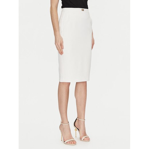 Elisabetta Franchi Spódnica midi GO-099-51E2-V260 Biały Regular Fit ze sklepu MODIVO w kategorii Spódnice - zdjęcie 182645083