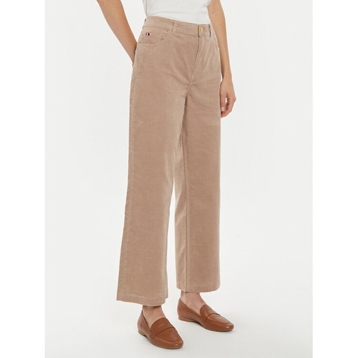 Tommy Hilfiger Spodnie materiałowe WW0WW43631 Beżowy Relaxed Fit ze sklepu MODIVO w kategorii Spodnie damskie - zdjęcie 182645122
