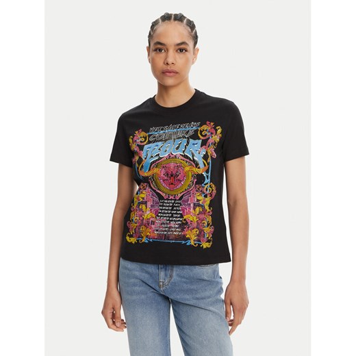 Versace Jeans Couture T-Shirt 78HAHC03 Czarny Regular Fit ze sklepu MODIVO w kategorii Bluzki damskie - zdjęcie 182645144