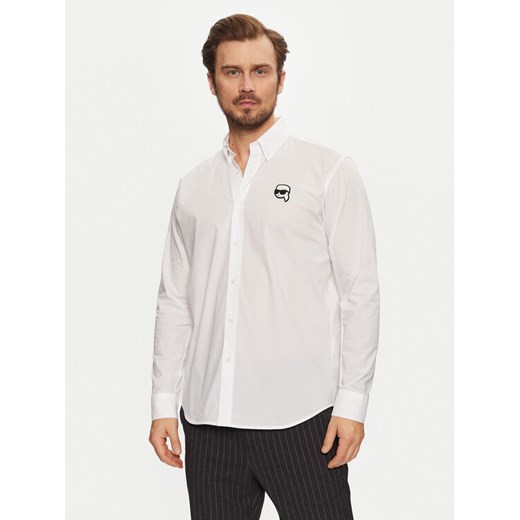 KARL LAGERFELD Koszula 605911 551671 Biały Regular Fit ze sklepu MODIVO w kategorii Koszule męskie - zdjęcie 182645151