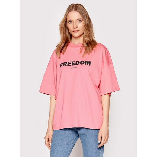 Americanos T-Shirt Unisex Brooklyn Heavy Jersey Różowy Oversize Americanos S MODIVO