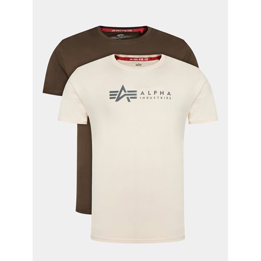 Alpha Industries Komplet 2 t-shirtów Alpha Label T 2 118534 Kolorowy Regular Fit ze sklepu MODIVO w kategorii T-shirty męskie - zdjęcie 182645254