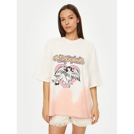 One Teaspoon T-Shirt Angel 26821 Écru Relaxed Fit ze sklepu MODIVO w kategorii Bluzki damskie - zdjęcie 182645261