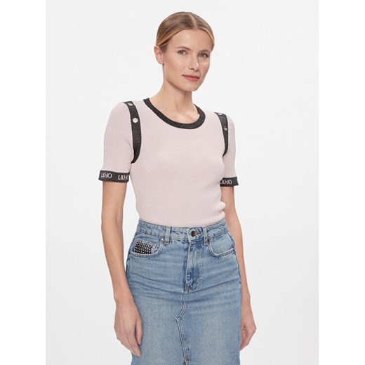 Liu Jo Sport Bluzka TA4041 MS014 Różowy Slim Fit ze sklepu MODIVO w kategorii Bluzki damskie - zdjęcie 182645320