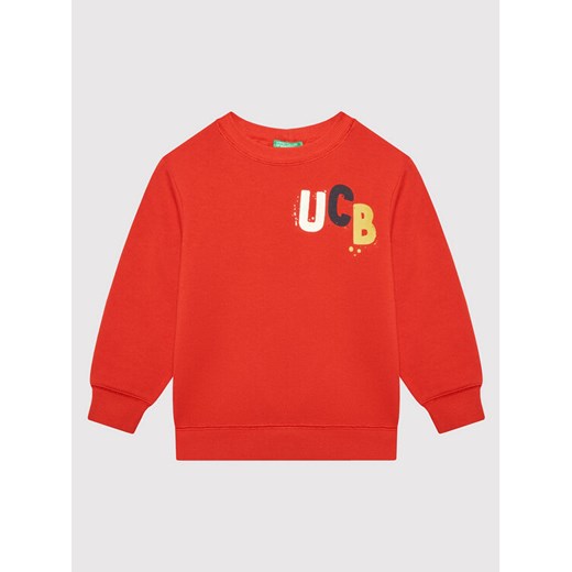 United Colors Of Benetton Bluza 3J70G104B Czerwony Regular Fit ze sklepu MODIVO w kategorii Bluzy chłopięce - zdjęcie 182645341
