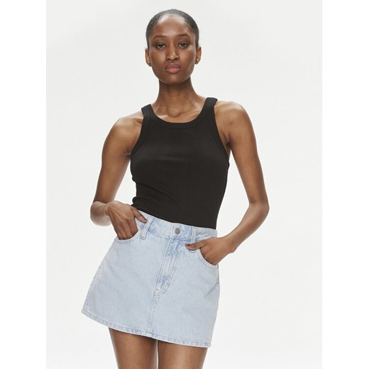 Calvin Klein Jeans Top Variegated J20J223104 Czarny Slim Fit ze sklepu MODIVO w kategorii Bluzki damskie - zdjęcie 182645360