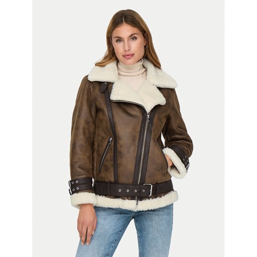 ONLY Kurtka z imitacji skóry Olympia 15322432 Brązowy Relaxed Fit ze sklepu MODIVO w kategorii Kurtki damskie - zdjęcie 182645534