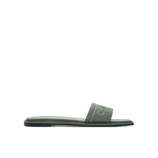 Calvin Klein Klapki Flat Slide He HW0HW01989 Zielony ze sklepu MODIVO w kategorii Klapki damskie - zdjęcie 182645623