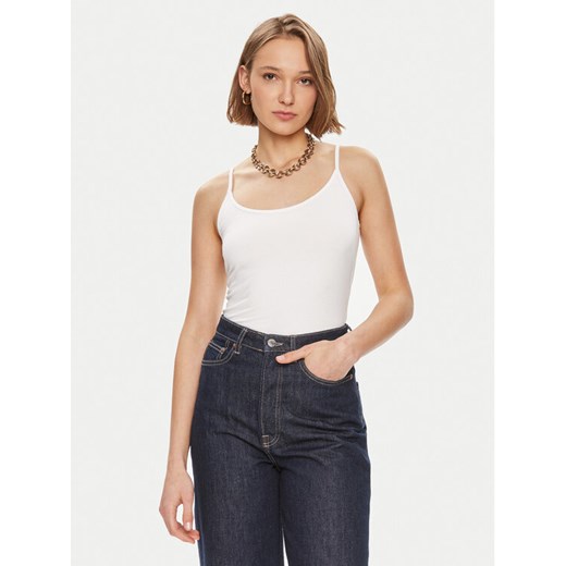 Gina Tricot Top 22470 Biały Slim Fit ze sklepu MODIVO w kategorii Bluzki damskie - zdjęcie 182645702