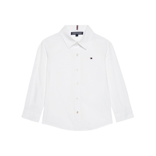 Tommy Hilfiger Koszula Solid Poplin KB0KB06965 M Biały Slim Fit ze sklepu MODIVO w kategorii Koszule chłopięce - zdjęcie 182645711