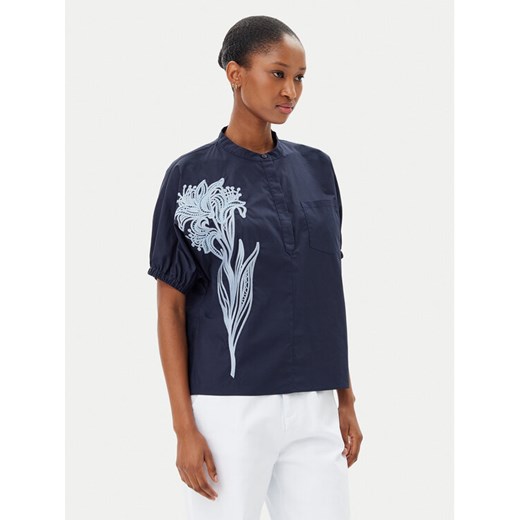 ARTIGLI Bluzka ACBL002227 Granatowy Regular Fit ze sklepu MODIVO w kategorii Bluzki damskie - zdjęcie 182645832