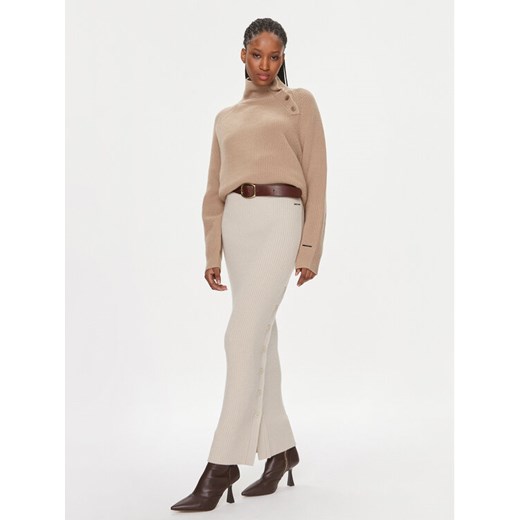 Calvin Klein Golf K20K206014 Beżowy Relaxed Fit ze sklepu MODIVO w kategorii Swetry damskie - zdjęcie 182645894