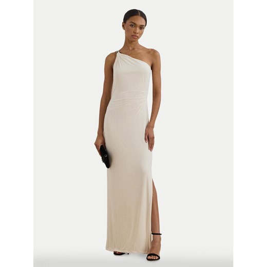 LAUREN RALPH LAUREN Sukienka wieczorowa 253751483020 Écru Slim Fit ze sklepu MODIVO w kategorii Sukienki - zdjęcie 182645922