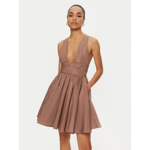 PINKO Sukienka koktajlowa Casalfermo 102777 Y3LE Brązowy Regular Fit ze sklepu MODIVO w kategorii Sukienki - zdjęcie 182645941