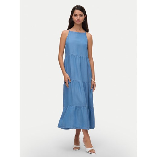 Vero Moda Sukienka letnia Fleur 10326075 Niebieski Loose Fit ze sklepu MODIVO w kategorii Sukienki - zdjęcie 182646074