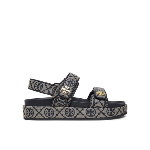 Tory Burch Sandały T Monogram Kira Sport 155154 Szary ze sklepu MODIVO w kategorii Sandały damskie - zdjęcie 182646134