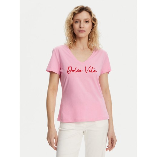 Morgan T-Shirt 251-DOLCE Różowy Regular Fit ze sklepu MODIVO w kategorii Bluzki damskie - zdjęcie 182646301