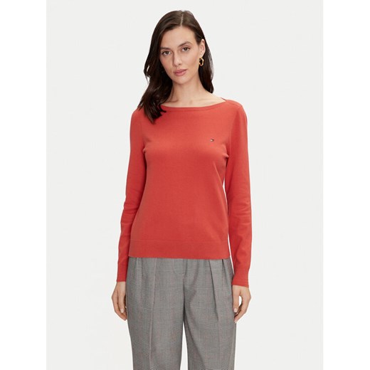 Tommy Hilfiger Sweter WW0WW40099 Czerwony Regular Fit ze sklepu MODIVO w kategorii Swetry damskie - zdjęcie 182646361