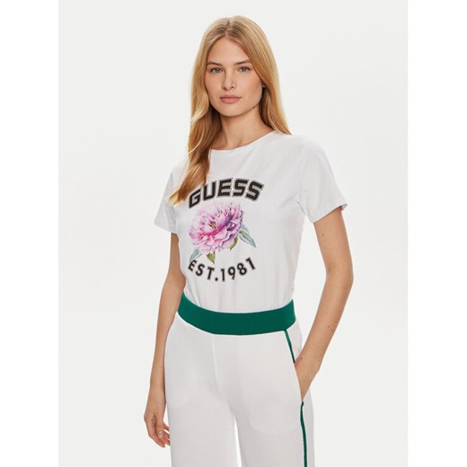 Guess T-Shirt Peony V4YI15 J1314 Biały Regular Fit ze sklepu MODIVO w kategorii Bluzki damskie - zdjęcie 182646374
