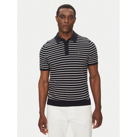 Tommy Hilfiger Polo Essential Cotton Knitted Polo MW0MW37396 Granatowy Regular Fit ze sklepu MODIVO w kategorii T-shirty męskie - zdjęcie 182646563