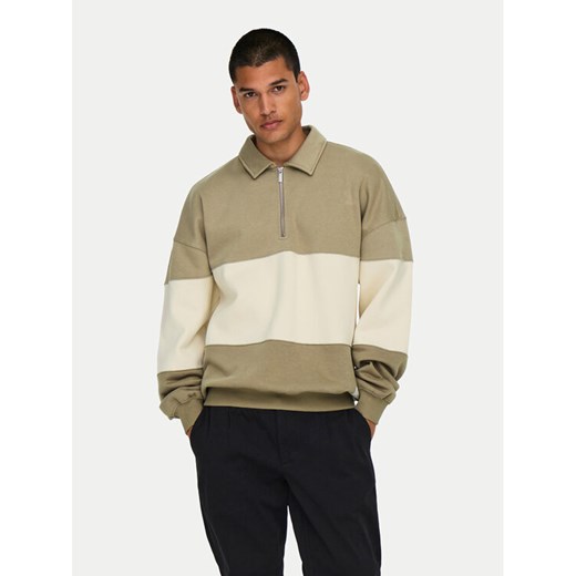 Only & Sons Bluza Byorn 22031400 Beżowy Oversize ze sklepu MODIVO w kategorii Bluzy męskie - zdjęcie 182646754