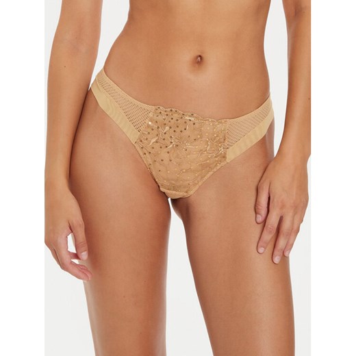 Chantelle Stringi Fleurs Si C12Q90 Beżowy ze sklepu MODIVO w kategorii Majtki damskie - zdjęcie 182646761