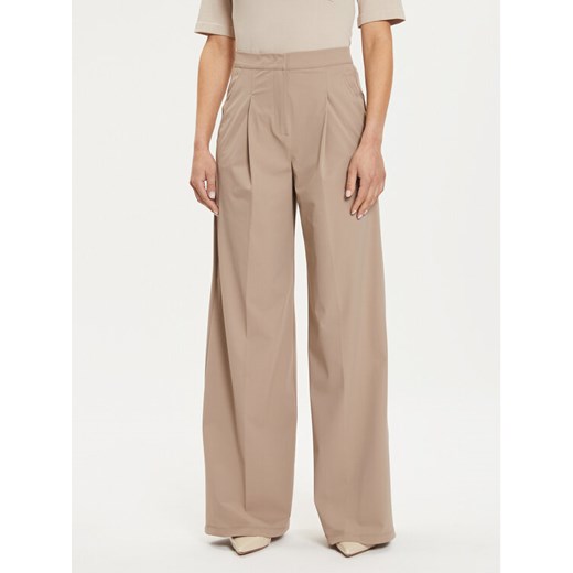 Max Mara Leisure Spodnie materiałowe Bonn 2426786017 Beżowy Relaxed Fit ze sklepu MODIVO w kategorii Spodnie damskie - zdjęcie 182646790