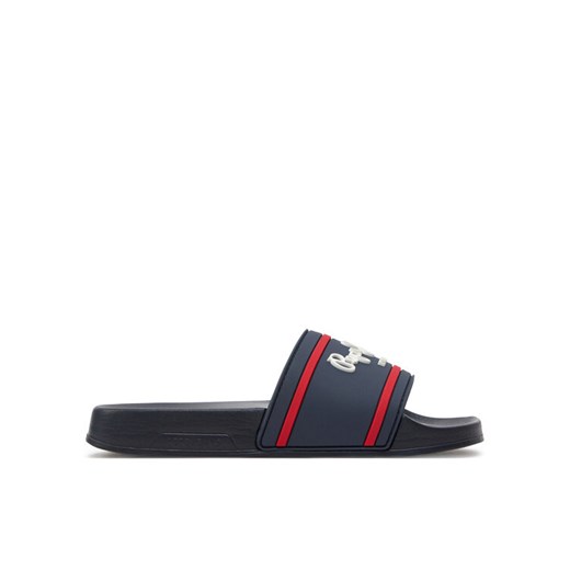 Pepe Jeans Klapki Slider Logo B PBS70054 Granatowy ze sklepu MODIVO w kategorii Klapki dziecięce - zdjęcie 182646852