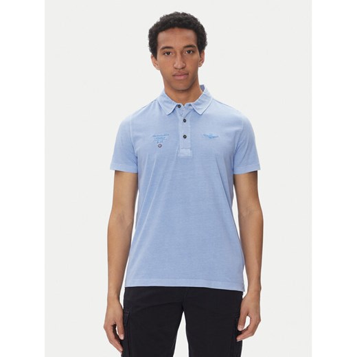 Aeronautica Militare Polo 251PO1852J677 Błękitny Regular Fit ze sklepu MODIVO w kategorii T-shirty męskie - zdjęcie 182646993