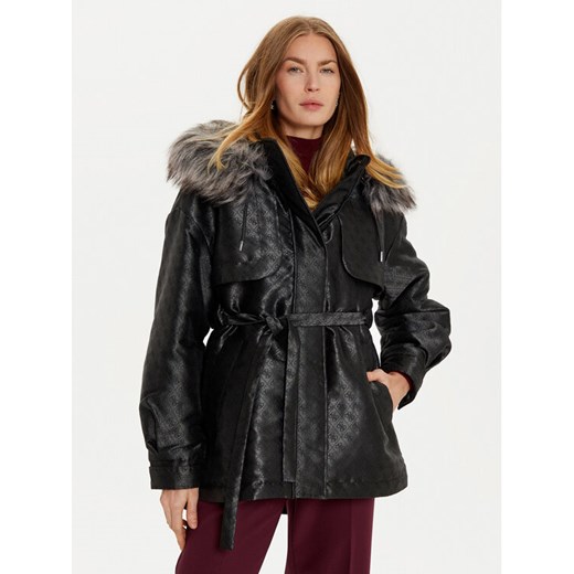 Guess Parka Elly W4BL35 WFIR2 Czarny Regular Fit ze sklepu MODIVO w kategorii Parki damskie - zdjęcie 182647054