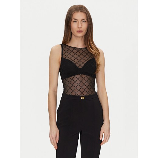 Elisabetta Franchi Body BO-020-51E2-V150 Czarny Slim Fit ze sklepu MODIVO w kategorii Bluzki damskie - zdjęcie 182647074
