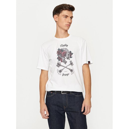 REPLAY T-Shirt M6954 .000.23740P Biały Regular Fit ze sklepu MODIVO w kategorii T-shirty męskie - zdjęcie 182647120