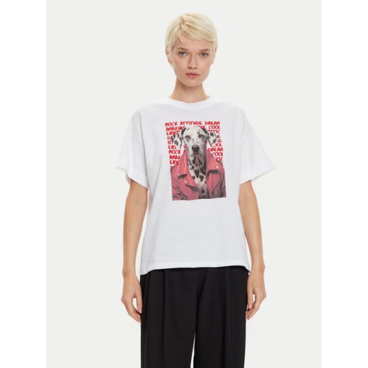 Imperial T-Shirt TV34IGTSRA Biały Regular Fit ze sklepu MODIVO w kategorii Bluzki damskie - zdjęcie 182647203