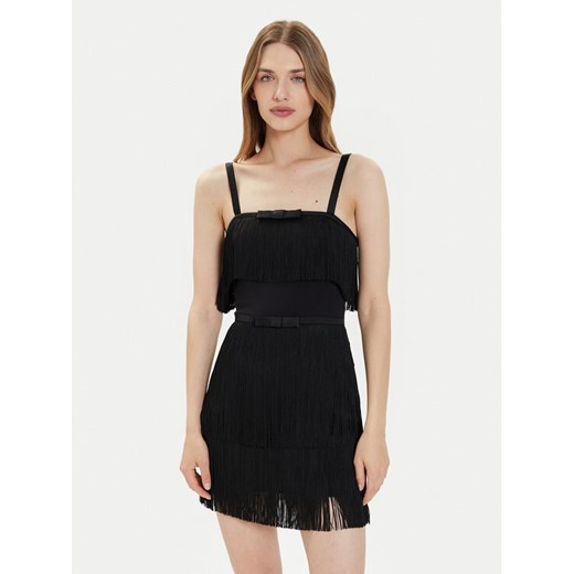 Elisabetta Franchi Sukienka koktajlowa AB-635-42E2 Czarny Regular Fit ze sklepu MODIVO w kategorii Sukienki - zdjęcie 182647400