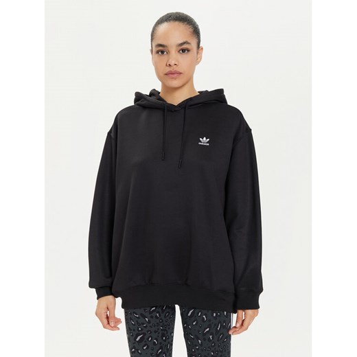 adidas Bluza adicolor Trefoil IU2409 Czarny Oversize ze sklepu MODIVO w kategorii Bluzy damskie - zdjęcie 182647433