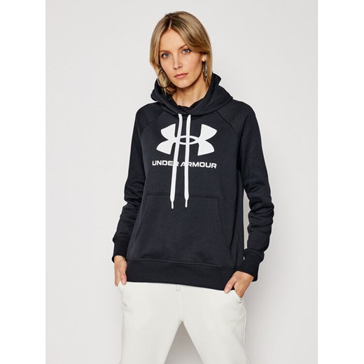 Under Armour Bluza Ua Rival Fleece Logo 1356318 Czarny Loose Fit ze sklepu MODIVO w kategorii Bluzy damskie - zdjęcie 182647452