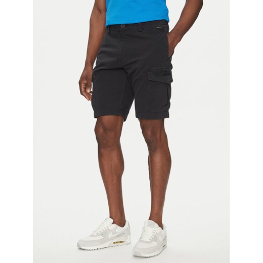Napapijri Szorty materiałowe N-Deline NP0A4HOT Czarny Regular Fit ze sklepu MODIVO w kategorii Spodenki męskie - zdjęcie 182647490