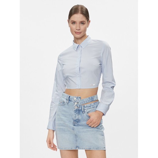 Tommy Jeans Koszula DW0DW17344 Błękitny Slim Fit ze sklepu MODIVO w kategorii Koszule damskie - zdjęcie 182647522