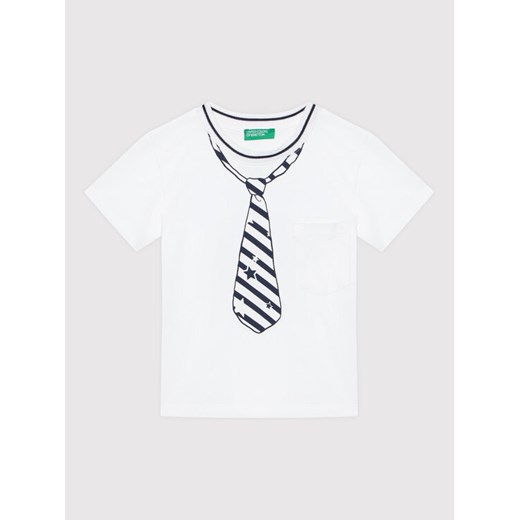 United Colors Of Benetton T-Shirt 3I1XG100P Biały Regular Fit ze sklepu MODIVO w kategorii Koszulki niemowlęce - zdjęcie 182647544