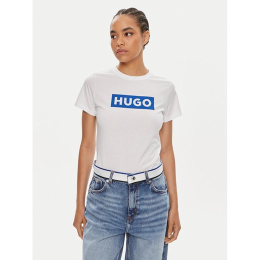 Hugo T-Shirt Classic 50510772 Biały Regular Fit ze sklepu MODIVO w kategorii Bluzki damskie - zdjęcie 182647694