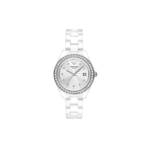 Emporio Armani Zegarek Leo AR70014 Srebrny ze sklepu MODIVO w kategorii Zegarki - zdjęcie 182647764