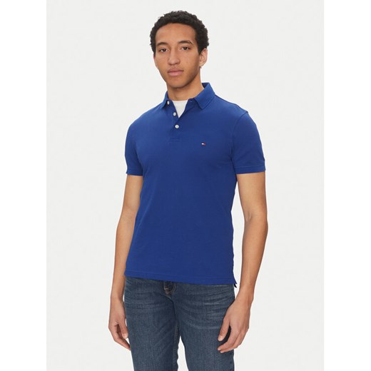 Tommy Hilfiger Polo 1985 MW0MW17771 Niebieski Slim Fit ze sklepu MODIVO w kategorii T-shirty męskie - zdjęcie 182647800