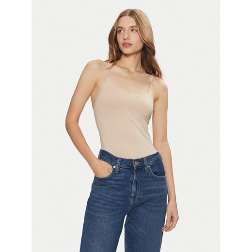 LAUREN RALPH LAUREN Top 4L0186 Beżowy Slim Fit ze sklepu MODIVO w kategorii Bluzki damskie - zdjęcie 182647914