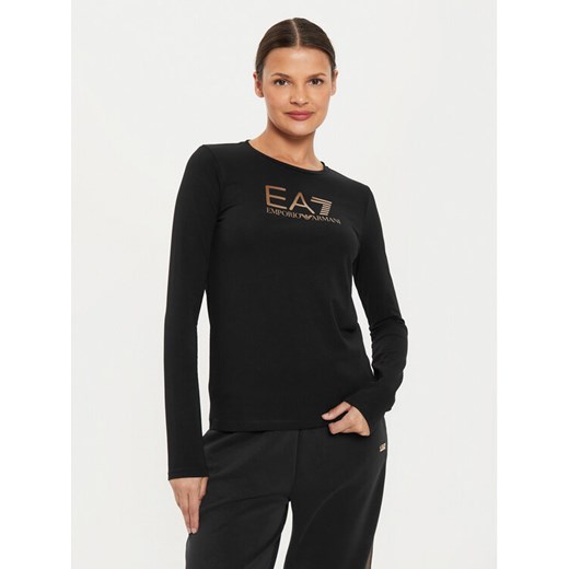 EA7 Emporio Armani Bluzka 6DTT09 TJQCZ 0210 Czarny Slim Fit ze sklepu MODIVO w kategorii Bluzki damskie - zdjęcie 182647964