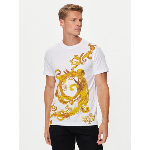 Versace Jeans Couture T-Shirt 76GAH6SW Biały Regular Fit ze sklepu MODIVO w kategorii T-shirty męskie - zdjęcie 182647994