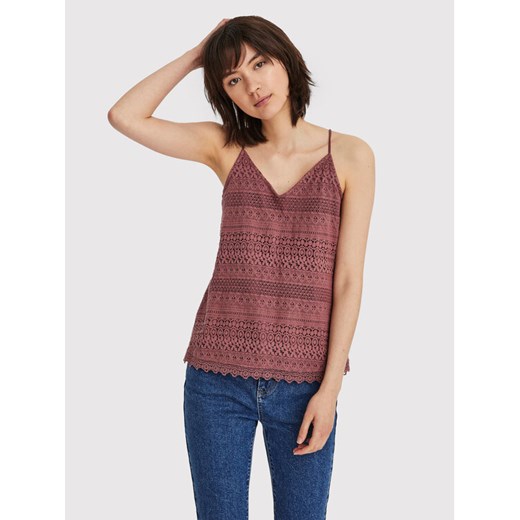 Vero Moda Top Honey 10190150 Bordowy Regular Fit ze sklepu MODIVO w kategorii Bluzki damskie - zdjęcie 182648053